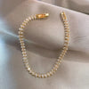 Roman Crystal Geometric Chain Bracelets for Women Goth Full Rhinestone Marquise Charm Tennis Bracelet Wed Jewelry - Image 1