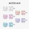 Silver Polygon Multi-Color Rose Cut Cubic Zirconia Stud Earrings For Women Party Jewelry - Image 1