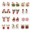 Christmas Earrings for Women Cute Cartoon Gingerbread Man Zircon Elk Snowflake Xmas Tree Pearl Earring Jewelry - Image 1