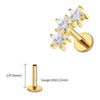 Titanium Triple Star Cluster Cartilage Earring 16G Flat Back Labret Stud Tragus Helix Piercing Jewelry - Image 9