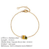 Stainless Steel Colorful Zirconia Bracelet Sparkling Birthstone Bracelets Ladies Jewelry Gifts - Image 14