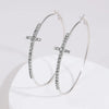 Shiny Big Circel Cross Hoop Earrings for Women Rhinestones Ear Buckles Earrings Geometric Ear Rings Jewelry - Image 8