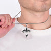 Stainless Steel Necklace Flame Retro Cross Titanium Steel Casting Men Pendant Necklace Type - Image 4