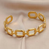 Square Link Stainless Steel Open Cuff Bracelet in Gold-Tone or Silver-Tone - Image 1