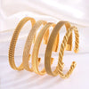 Personality Gold Color Stainless Steel Elastic Irregular Weave Twisted Open Bangles for Women Men Jewelry Does Not Fade - Image 1