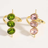 Green Zirconia Open Ring for Women Crystak Bead Shaped Geometric Adjustable Ring Party Jewelry Gifts - Image 5