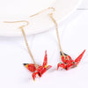 Kranich Earrings Origami Miniblings Bird Cranes Faltkunst Senbazuru Paper - Image 6