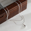 Silver Starry Sky Double Layered Water Drop Necklace for Women Collarbone Chain Pendant Jewelry Wedding Party Gift - Image 5