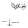 Titanium Tiny Double Marquise CZ Labret Stud Earring 16G Heart CZ Cartilage Helix Tragus Conch Piercing - Image 18