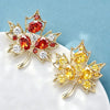 Beautiful Crystal Maple Leaf Brooches For Women Unisex 2-color Floral Plant Party Office Brooch Pins Gifts - Image 3