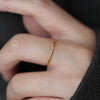 Stainless Steel Plated Paved Tiny Zircon Stackable Ring Golden Color Thin Ring Jewelry - Image 4