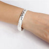 Silver Bangle Bracelet for Women Vintage Carved Flower Open Bangles Pattern Inner Engraved Jewelry Gifts - Image 2
