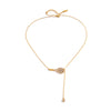 Delicate White Zircon Tennis Racket Pendant Y-Shaped Chain Necklace For Women Pvd Plated Stainless Steel Jewelry - Image 7