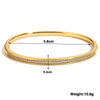 316L Stainless Steel Bangle Bracelet with Cubic Zirconia Details in Gold-Tone - Image 30