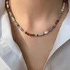 Handmade Woven Stone Beadeds Chain Pearl Pendant Necklace Accessories For Women's Necks Jewelry - Image 1