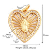 Shell Gold Inlaid Zirconia Charm Geometry Pendant,Holy Religious Jesus Virgin Mary Jewelry Necklace Accessories Supplies - Image 8