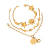 Sunshine Beach Ocean Bracelet Gold Plated Stainless Sun Star Moon Steel Pendant Bracelet Set Women's Jewelry Summer - Image 1