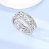 Women Rings Silver Sparking Zirconium Ring Horseshoe Retro Curly Grass Pattern Wedding Rings For Jewelry Gift - Image 5