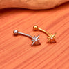 Titanium 16G CZ North Star Rook Earring 6mm 8mm 10mm 12mm Curved Barbell Eyebrow Cartilage Tragus Labret Piercing - Image 6