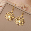 Lotus Flower Clear Zircon Dangle Earrings Stainless Steel Women Yoga Chakra Buddhism Jewelry Valentine Gift - Image 2