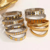 Loe Titanium Steel Elastic Bracelet for Women.Heart Shape.1Pcs.Gold Plated Punk Jewelry.Hip Hop - Image 2