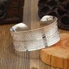 Bohemian Ethnic Style Retro Silver Wide Bracelet For Women Carved Flower Opening Bracelet Boho Vintage Jewelry - Image 2