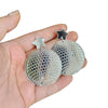 Transparent Shiny Round Laser Acrylic Earrings Vintage disco Ball Mirror Laser Creative pentagram Dangle Earrings - Image 3