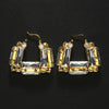 Stonefans Hollow Crystal Large Hoop Earrings Square Lady Accessories Elegant Design Geometric Rhinestone Statement Earrings Prom - Image 5