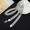 Silver 20/22/24 Inch 6mm/10MM Side Chain Necklace For Woman Man Charm Jewelry Gift - Image 3