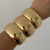Exaggerated Punk Gold Color Chunky Wide Bangles Women Punk Heavy Metal Geometric Wide Hand Braceles Neutral Jewelry - Image 2