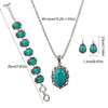 4Pcs/Set Vintage Boho Turquoise Jewelry Set Electroplating Alloy Necklace Bracelet Earrings Set Euramerican Style Classic - Image 6