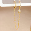 Women Stainless Steel Double Chain Hoop Earrings Crystal Tassel Earrings Party Wedding Jewelry Statement Gift - Image 4