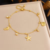 316L Stainless Steel Golden Ocean Series Zircon Pearl Tassel Pendant Anklets Lady Foot Chain Jewelry Gift - Image 50