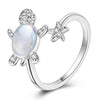 Silver Open Rings For Woman Iris Flower Cherry Feather Dog Horse Adjustable Cocktail Rings Party Jewelry - Image 29