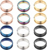 1 Box 12Pcs Stainless Steel Ring Blanks US Size 7 Grooved Finger Rings Blue Black Golden Ring Core Blank Ring Core Making Kits - Image 7