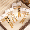 316L Stainless Steel 6 Pieces Imitation Pearls Flower Heart Star Tassels Earrings For Women French Jewelry - Image 2