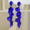 Flower Long Bohemian Drop Earrings for Women Red Petal Acrylic Tassel Hanging Earring Summer Jewelry Accessories - Image 5