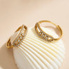 Three Slidable Zircon Pendant Necklace Bracelet Ring Gold Plated Stainless Steel Chain Necklaces Bracelets Rings Jewelry Set - Image 3
