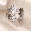 Stainless Steel Bracelet For Women Men Aesthetic Flower Leaf Bangle Opening Gold Color Geometric Bangles Bracelets Jewelry - Image 15