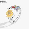 Cute Happy Cat Fidget Spinner Rings Rotate Freely for Women Metal Copper Knuckle Ring Wedding Jewelry - Image 10