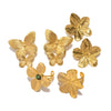 Vintage Gold Stainless Steel Flower Metal Earrings Rings Set Floral Modern Women Gift - Image 5