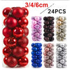 24Pcs 3/4/6CM Christmas Balls Big Ball Christmas Tree Pendant Ornaments for Party Decor Year Navidad Gifts Accessory - Image 1
