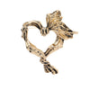 Pearl Accent Heart Brooch with Metal Floral Details - Image 21