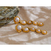 Stainless Steel Simulated Pearls Golden Long Hanging Drop Earrings Prevent Allergy Statement Jewelry Gift - Image 6