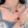 Boho Kpop Colorful Sugar Star Tassel Pendant Choker Necklace for Women Bowknot Sweet Love Heart Chain Aesthetic Y2K Jewelry - Image 1