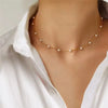 A women's beaded pearl lace gold gothic pendant collar necklace girl's jewelry accessory - Image 4