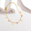 316L Stainless Steel Jewelry Gold-plated Zircon Stars Moon Charm Anklet Chain For Women - Image 4