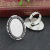 18x25mm 5pcs Antique Silver Bronze Plated Mixed Styles Oval Adjustable Ring Settings Blank/Base - Image 39
