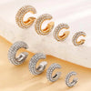 C Shaped Crystal Ear Cuff in Gold Tone and Silver Tone - Image 3