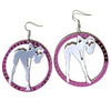 Y2K Jewelry Pink Sexy Girl Star Earrings for Women Vintage Cute Acrylic Circle Earrings Big Punk Goth Accessories - Image 3